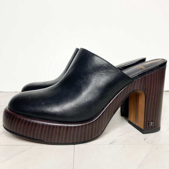 Sam Edelman Shiloh Black Leather Heeled Mule 9 1/2 M - Picture 1 of 14